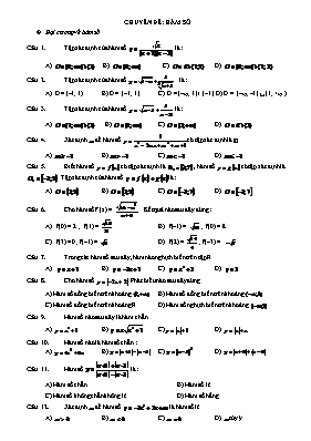 Toán học 10 - Chuyên đề Hàm số